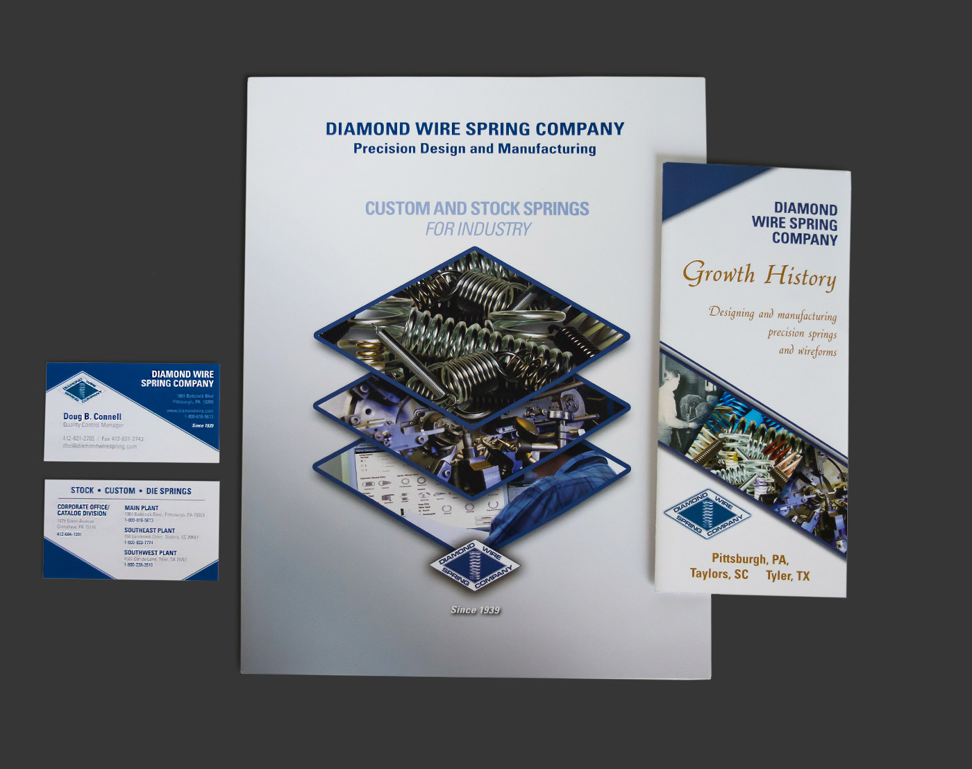 Diamond Wire Business Cards, Folder, and Pamphlet